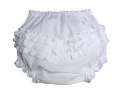 Poly-Cotton Diaper Cover with Embroidered Eyelet Edging [DCLT002]