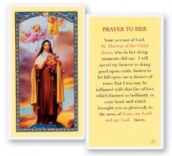 Prayer To Her, St. Therese Laminated Prayer Cards 25 Pack [HPR341]