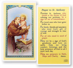 Prayer To St. Anthony Holy Card Laminated Prayer Card [HPR307]