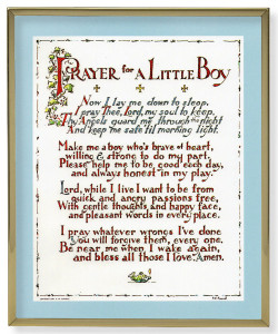 Prayer for a Little Boy 8x10 Gold Trim Plaque [HFA0601]