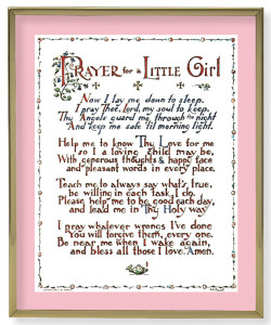 Prayer for a Little Girl 8x10 Gold Trim Plaque [HFA0603]