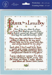 Prayer for a Little Boy Print - Sold in 3 per pack [HFA1203]