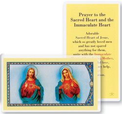 Prayer to Sacred Heart and Immaculate Heart Laminated Prayer Card [HPR191]