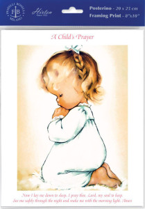 Praying Girl Print - Sold in 3 per pack [HFA1201]