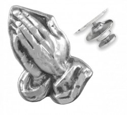 Praying Hands Lapel Pin Sterling Silver [HMLP002]