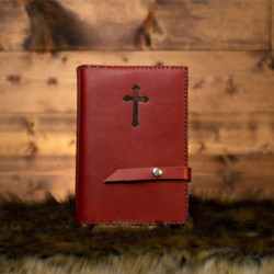 Red Leather Bible Cover Cardinal [ORM008]