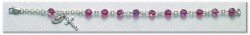 Rosary Bracelet - Sterling Silver with 6mm Fuchsia Crystal Swarovski Beads [RB3479]