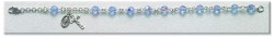 Rosary Bracelet - Sterling Silver with 6mm Light Sapphire Crystal Swarovski Beads [RB3481]