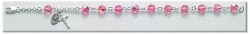 Rosary Bracelet - Sterling Silver with 7mm Pink Swarovski Beads [RB3472]