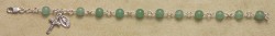 Rosary Bracelet - Sterling Silver with Adventurine Beads [RB3316]