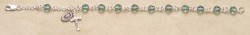 Rosary Bracelet - Sterling Silver with Erinite Swarovski Beads [RB3308]