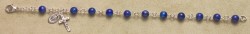 Rosary Bracelet - Sterling Silver with Lapis Beads [RB3318]