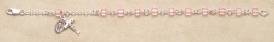 Rosary Bracelet - Sterling Silver with Light Rose Swarovski Cube [RB3294]