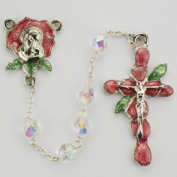Rose Petal Enamel Rosary [MVRB1164]