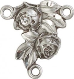 Rose Sterling Silver Rosary Centerpiece [BLCR0114]