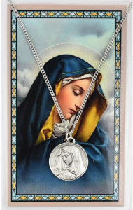 Round Our Lady of Sorrows Medal with Prayer Card [PCMV023]