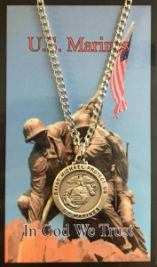 Round St. Michael Marines Medal with Prayer Card [PC0070]