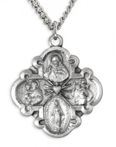Rounded Equal Sided 4 Way Cross Pendant [HM0743]