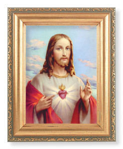 Sacred Heart of Jesus 4x5.5 Print Under Glass [HFA5311]