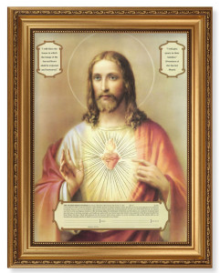 Sacred Heart of Jesus Enthronement Certificate Plaque 12x16 Framed Print Artboard [HFA5140]
