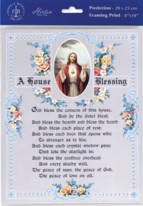 Sacred Heart of Jesus House Blessing Print - Sold in 3 per pack [HFA1195]