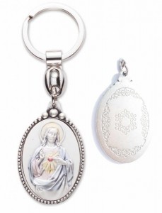 Sacred Heart of Jesus Sterling Silver Keychain [AU1037]