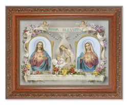 Sacred Hearts Baby Room Blessing 6x8 Print Under Glass [HFA5405]