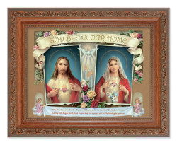Sacred Hearts House Blessing 6x8 Print Under Glass [HFA5400]