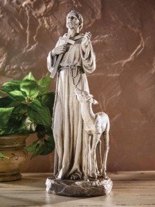 Saint Francis with Deer 12.75 Inch High Statue [CBST025]