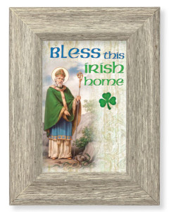 Saint Patrick House Blessing 8x6 Gray Oak Frame [HFA4641]