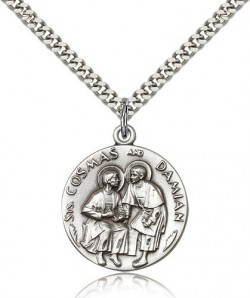 Men's Round Saints Cosmas &amp; Damian Medal [BM0855]
