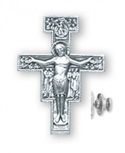 San Damiano Crucifix Lapel Pin Sterling Silver [HMLP011]
