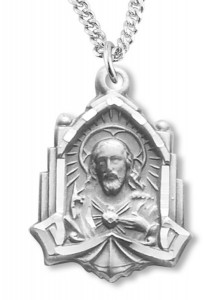 Cathedral Scapular Medal Sterling Silver Necklace [REM2126]