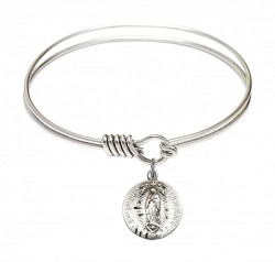 Smooth Bangle Bracelet with Our Lady of Guadalupe Charm [BRS4228]