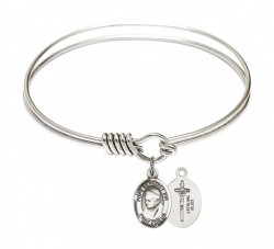 Smooth Bangle Bracelet with a Pope Emeritace  Benedict XVI Charm [BRS9235]