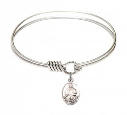 Smooth Bangle Bracelet with a Pope Francis Charm [BRS9451]
