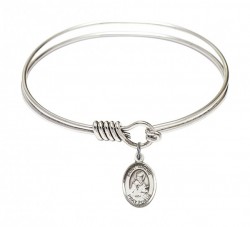 Smooth Bangle Bracelet with a Saint Isidore of Seville Charm [BRS9049]
