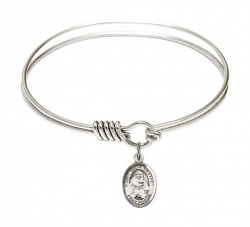 Smooth Bangle Bracelet with a Saint Julia Billiart Charm [BRS9267]