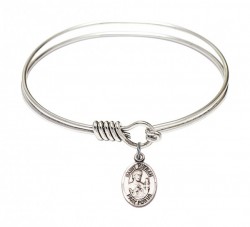 Smooth Bangle Bracelet with a Saint Kieran Charm [BRS9367]