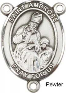 St. Ambrose Rosary Centerpiece Sterling Silver or Pewter [BLCR0301]