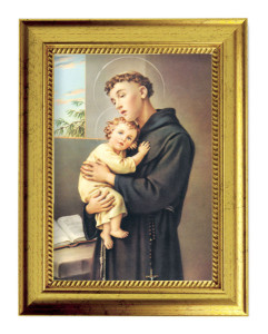 St. Anthony 5x7 Print in Gold-Leaf Frame [HFA5213]