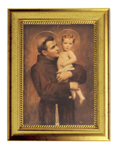 St. Anthony with Jesus by Chambers 5x7 Print in Gold-Leaf Frame [HFA5261]