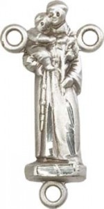St. Anthony Sterling Silver Rosary Centerpiece [BLCR0164]