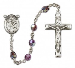 St. Anthony of Padua Sterling Silver Heirloom Rosary Squared Crucifix [RBEN0083]