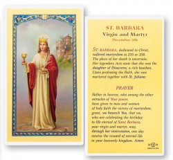 St. Barbara Prayer Biography Laminated Prayer Cards 25 Pack [HPR408]