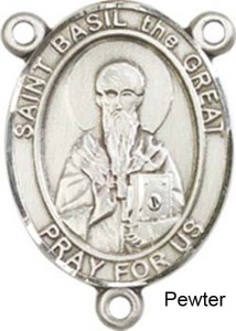 St. Basil the Great Rosary Centerpiece Sterling Silver or Pewter [BLCR0373]