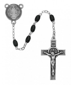St. Benedict Black Bead Rosary [MVRB1120]