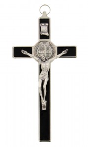 St. Benedict Crucifix with Black Enamel 7.5“ [SFA0024]