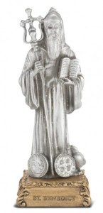 Saint Benedict Pewter Statue 4 Inch [HRST645]
