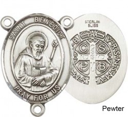 St. Benedict Rosary Centerpiece Sterling Silver or Pewter [BLCR0179]